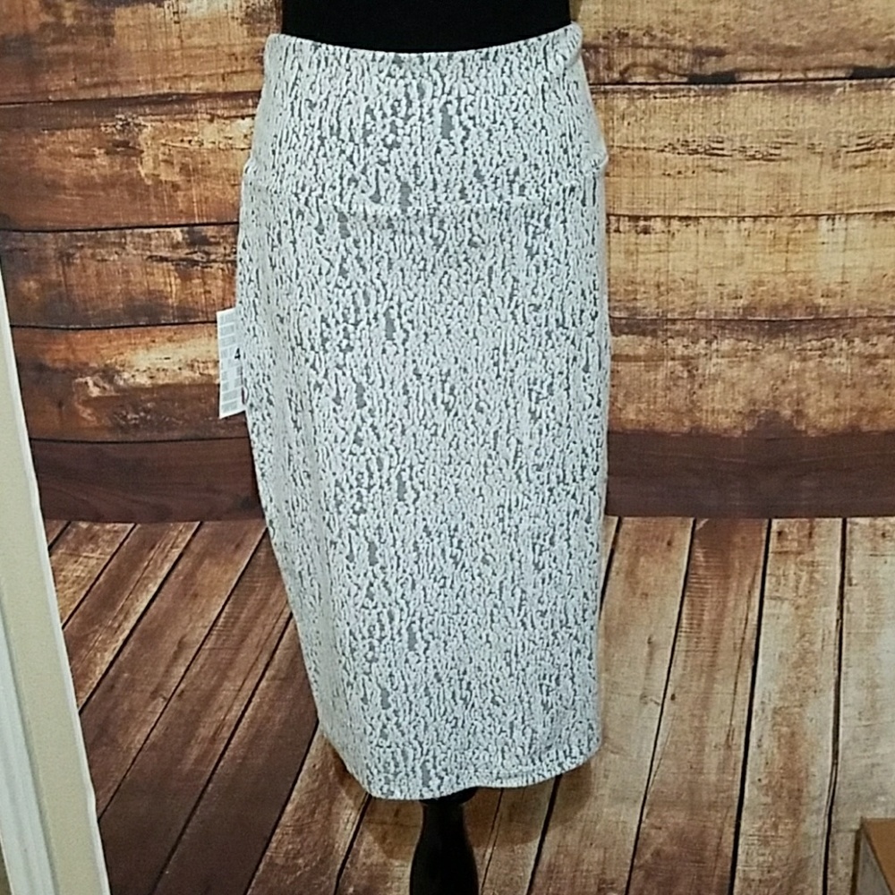 Cassie white and gray pencil skirt